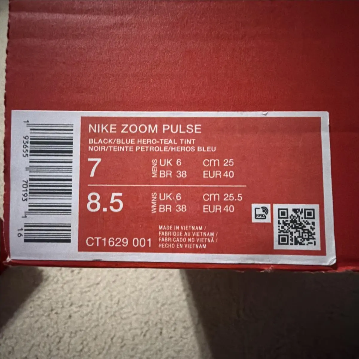 Nike shoes - Nike Zoom Pulse - Zoom Pulse - CT1629001 - Black (UPC: 0193655701931) 6