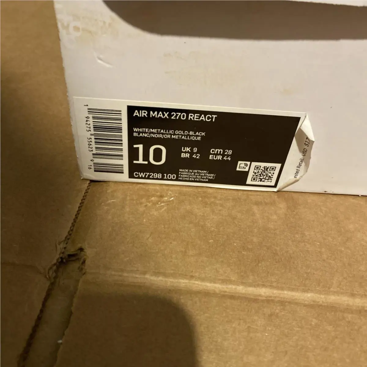 Nike shoes - Nike Air Max 270 React - CW7298-100 - Gold 7
