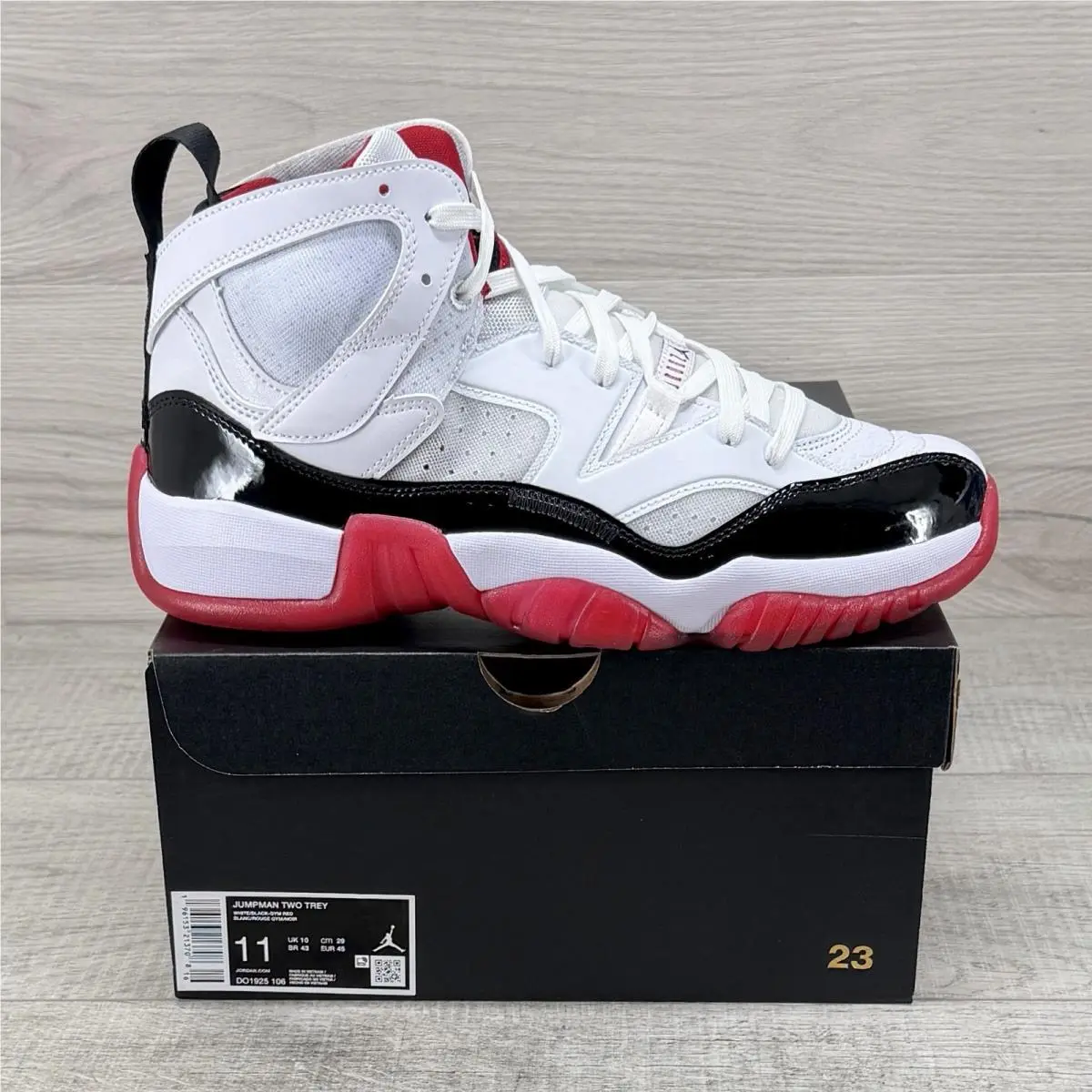 Nike Air Jordan Jumpman Two Trey Shoes White Black Red DO1925-106 Mens Size 11