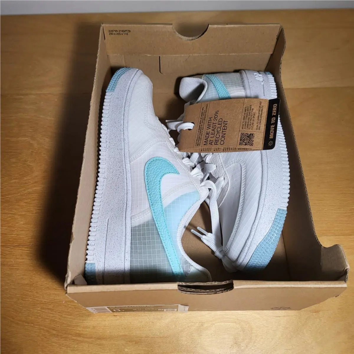 Nike shoes - NIKE AIR FORCE 1 Crater GS DC9326 - DC9326 100 - White Blue (UPC: 195244248889) 6