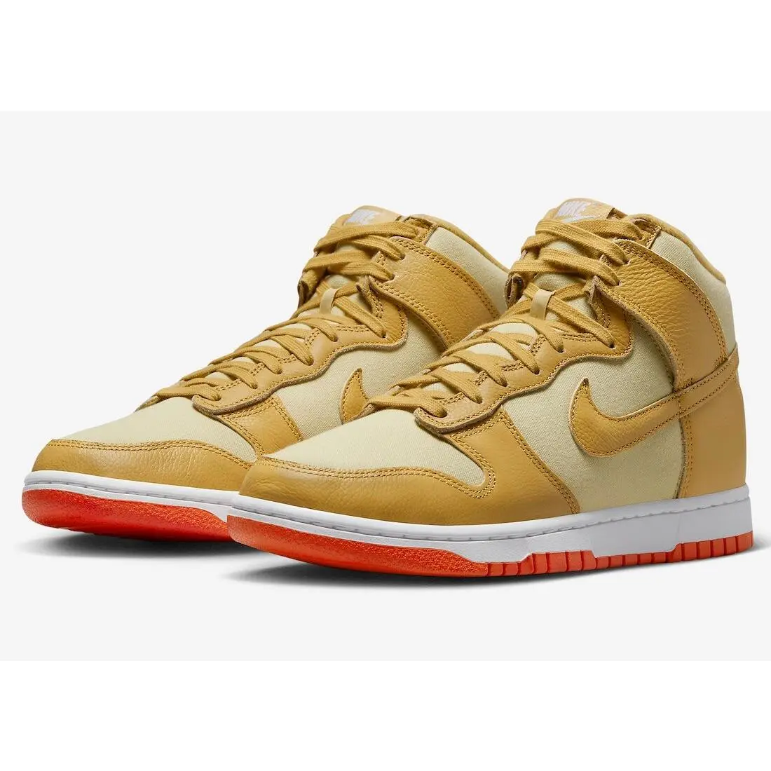 Men`s Size 9.5 Nike Dunk High Retro Premium Wheat Team Gold Orange DV7215 700