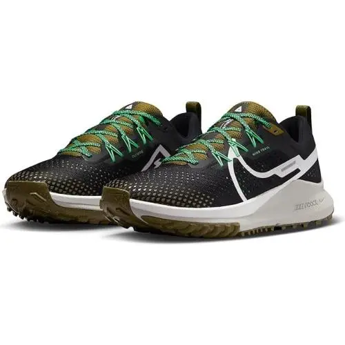 Nike React Pegasus Trail 4 Men Size 8 Black Green Running Shoes DJ6158-006 - Black