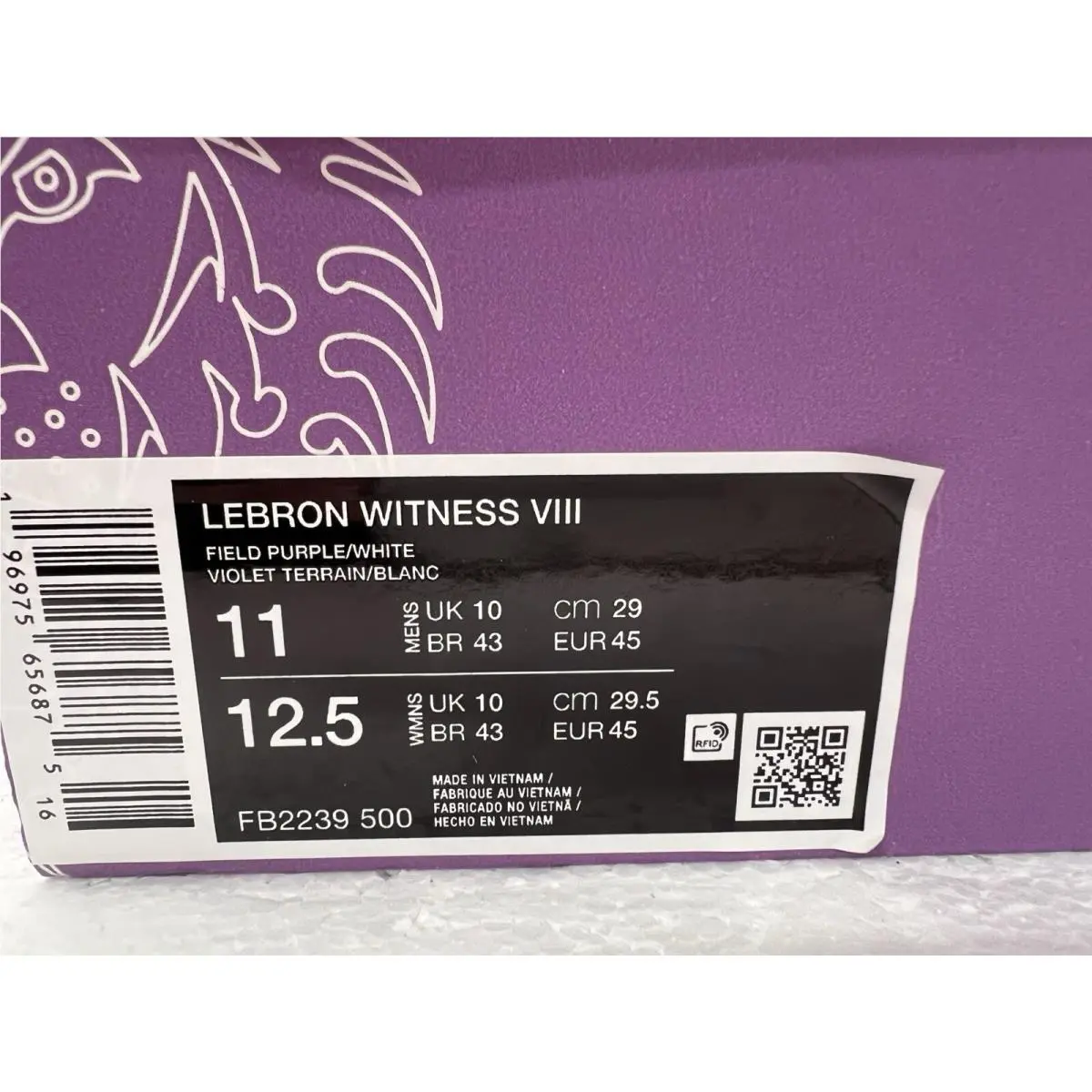Nike shoes - LeBron Witness VIII - LeBron Witness VIII - FB2239 500 - Purple (UPC: 196975656875) 7