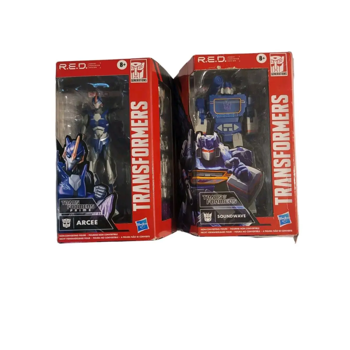 Hasbro Transformers R.e.d. Series Soundwave and Arcee Action Figures Toys Gift
