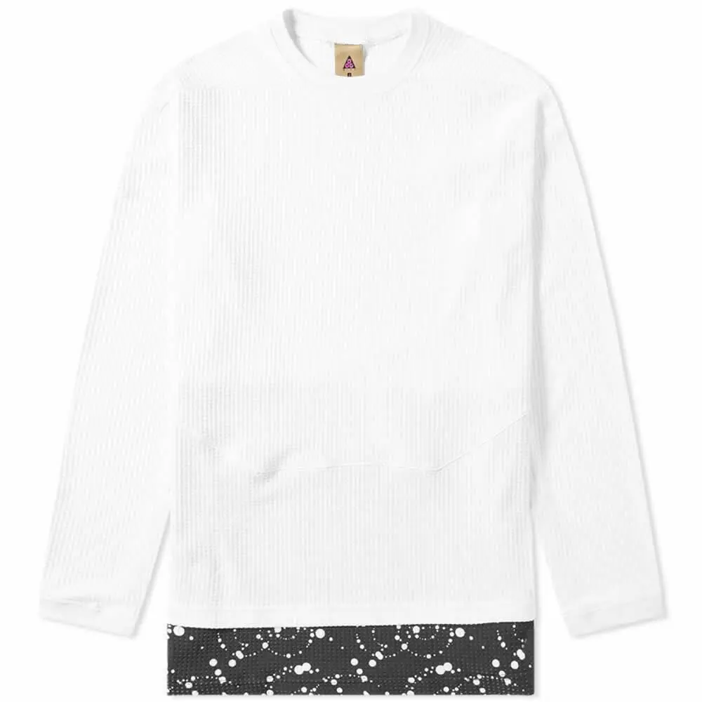 SZ Medium 🆕 Nikelab Acg Waffle Top Crew Neck Long Sleeve Shirt White AQ3519-100