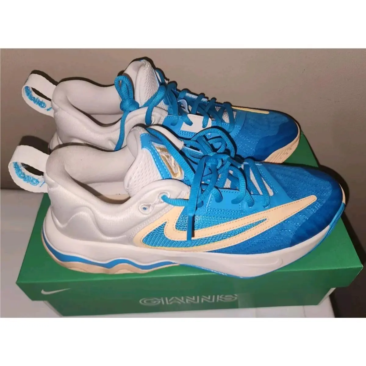 Nike Giannis Immortality 3 Basketball Shoes Phantom Blue Lighting Sz 10.5