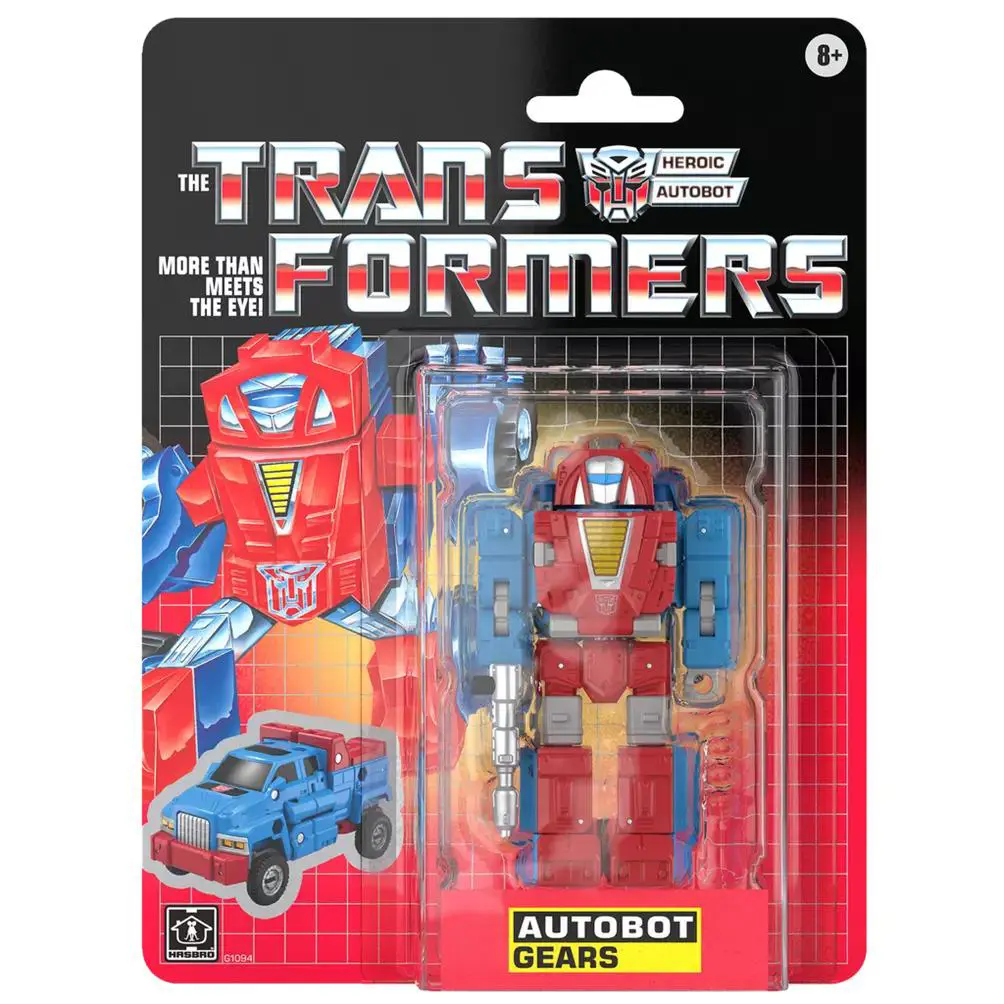 Transformers G1 Retro Carded Autobot Gears Action Figure