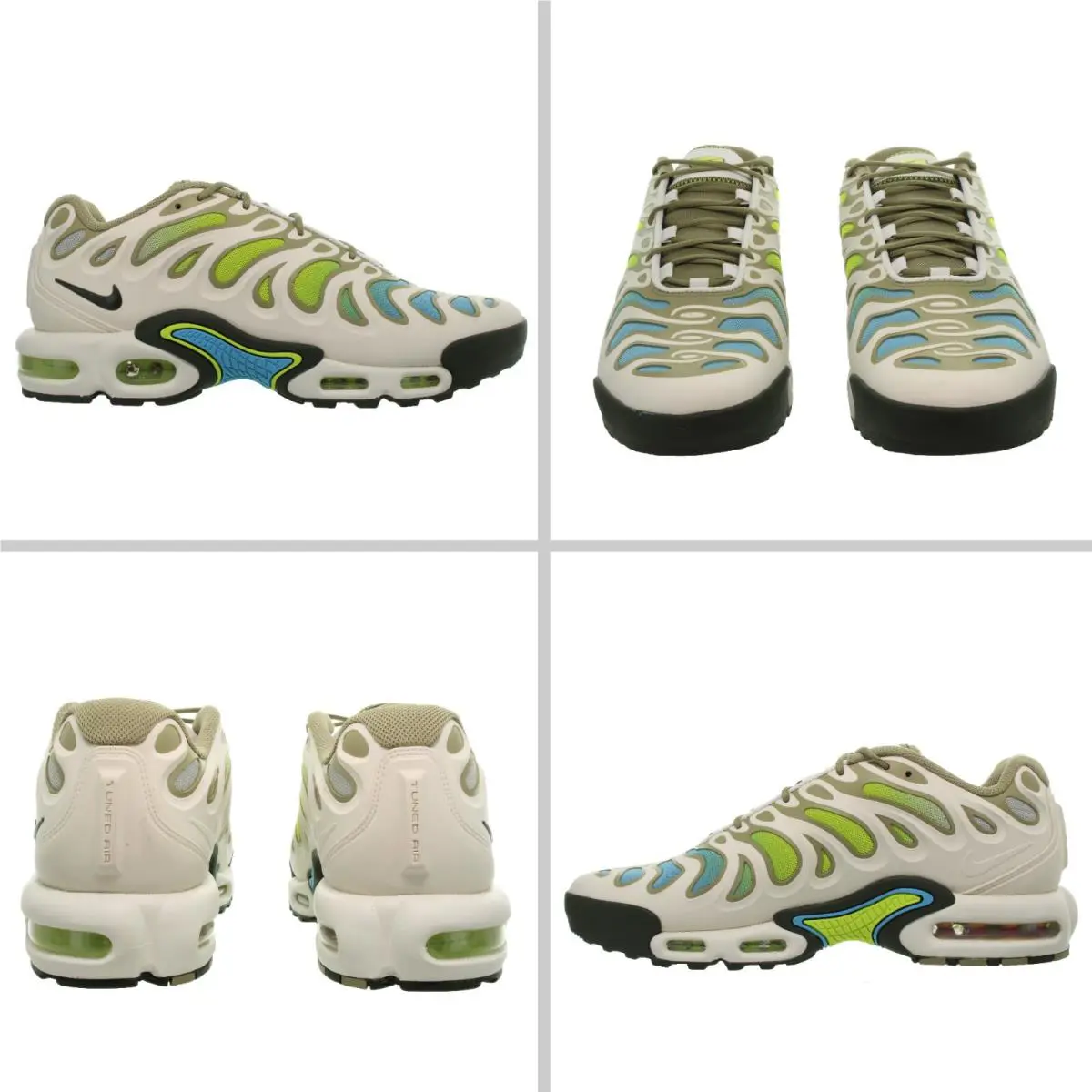 Nike Men`s Air Max Plus Drift Phantom - Blue Training Shoes Size 12 - Phantom, Cargo Khaki, Cyber, Baltic Blue