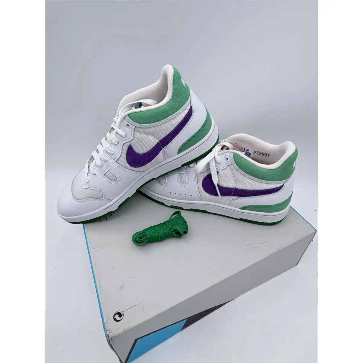 Nike Mac Attack Sneakers Mens 11 White Green Grape Wimbledon Tennis