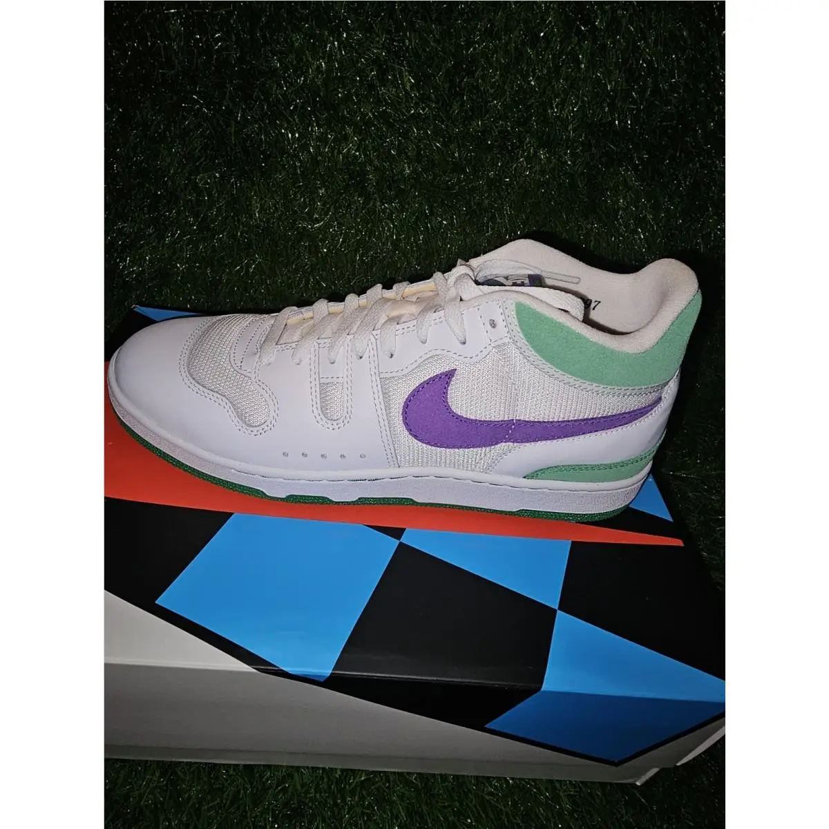 Nike Mac Attack Wimbledon White Grape Purple Court Green FZ2097-101 sz 13 Men`s