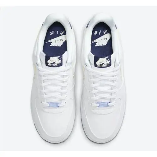 Nike shoes - Nike Air Force 1 - Air Force - DB3541 100 - White/White-Fossil-Blue Void (UPC: 194498181881) 3