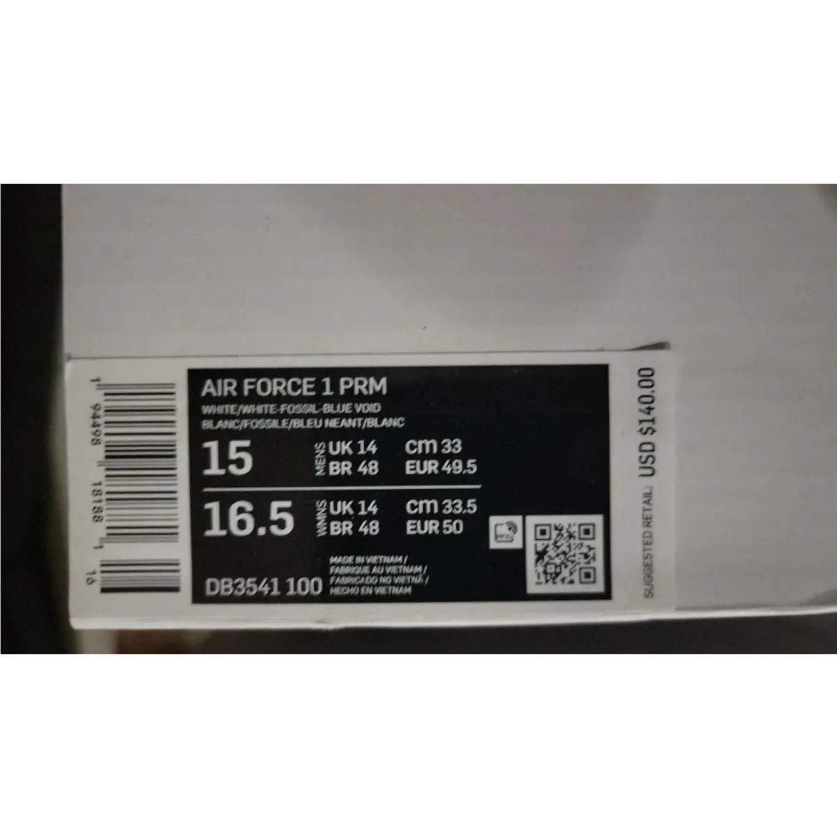 Nike shoes - Nike Air Force 1 - Air Force - DB3541 100 - White/White-Fossil-Blue Void (UPC: 194498181881) 8