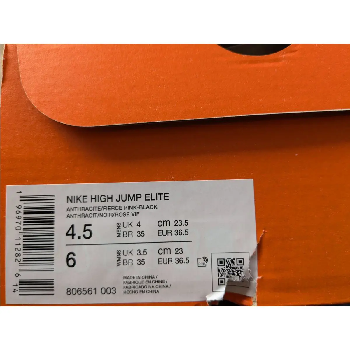 Nike shoes - Nike High Jump Elite - High Jump Elite - 806561-003 - Anthracite Light Lemon Twist Pink 6