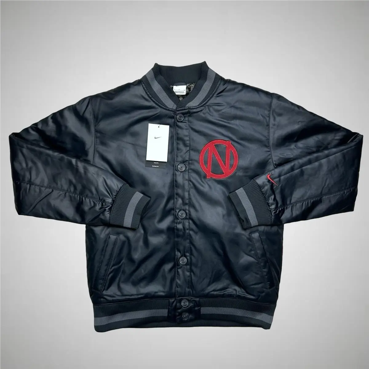 Nike Premium Basketball Bomber Jacket Black Mens Small Fur DQ6203-045