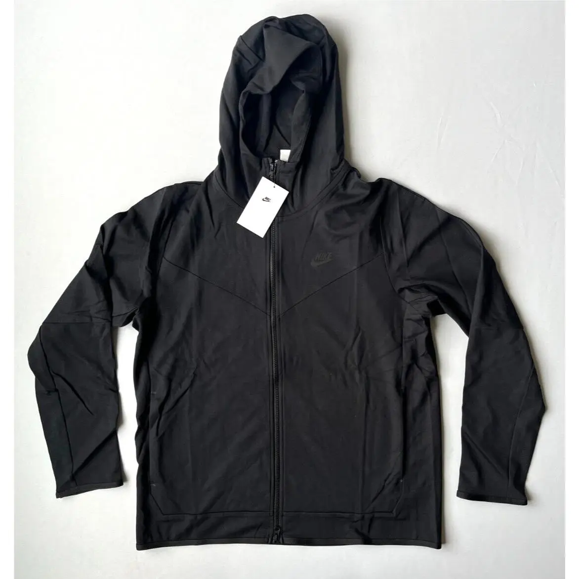 Nike Tech Fleece Black Full Zip Hoodie Mens Sz Large Lightweight