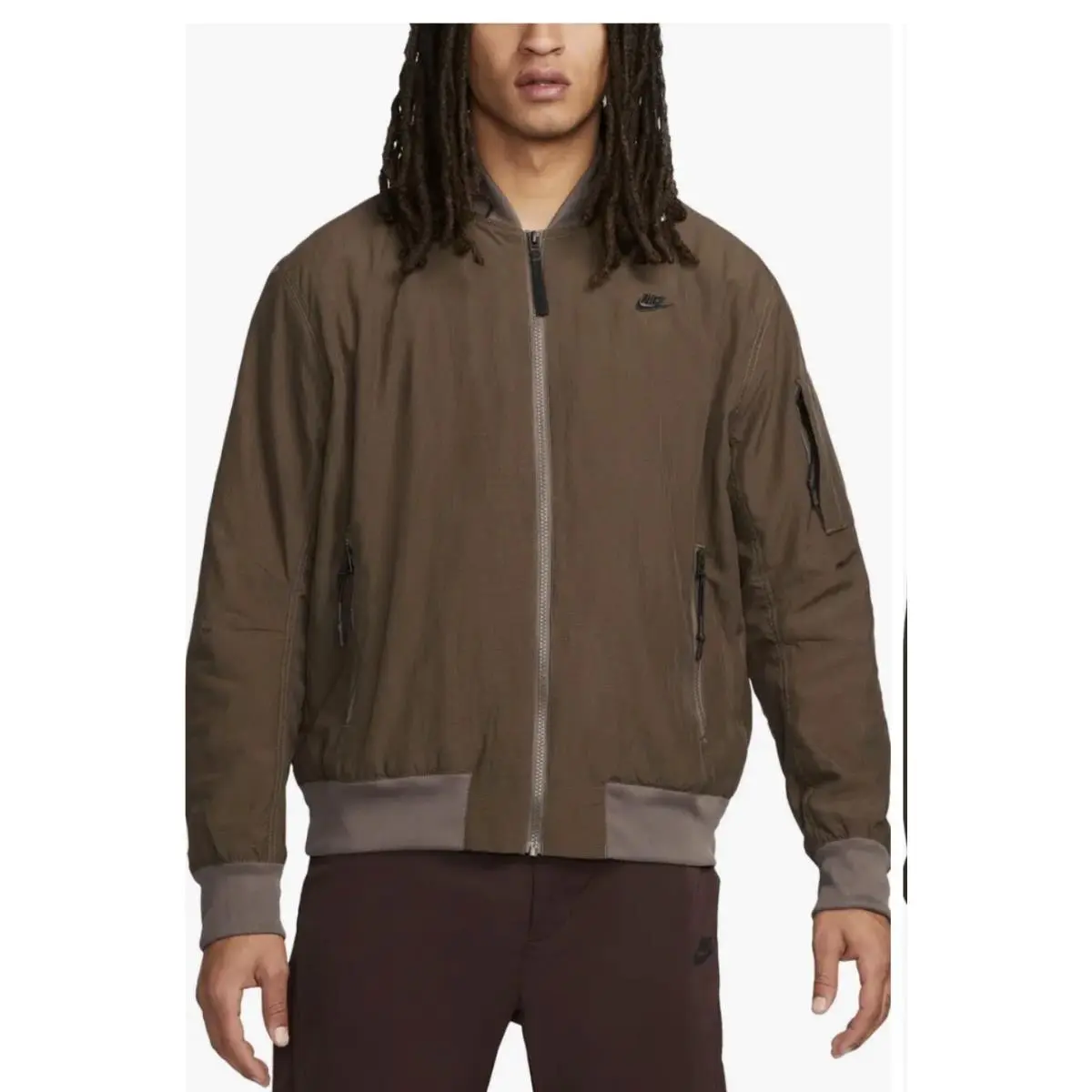 Nike clothing - SPORTSWEAR TECH PACK MEN`S WOVEN LINED BOMBER JACKET - DM6940-004 - Brown 13