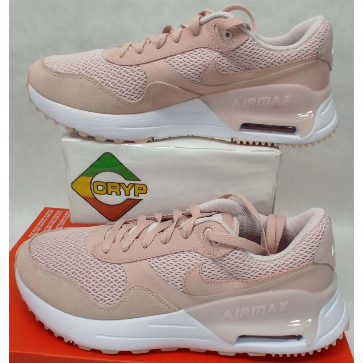 Womens 10 Nike Air Max System Heel Compression Barely Rose Shoes DM9538-600