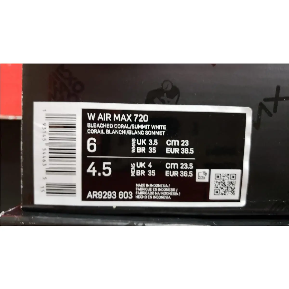 Nike shoes - W Nike Air Max 720 - AR9293 603 - Bleached Coral/Summit White (UPC: 193145544635) 10