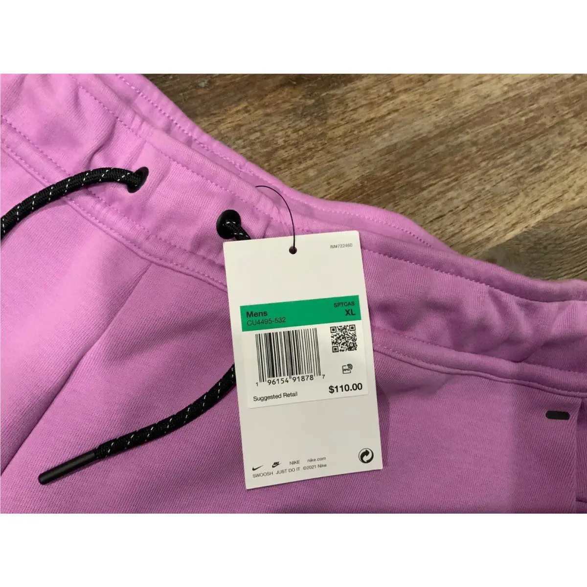 Nike clothing - Tech Fleece Pants - Tech Fleece Pants - CU4495-532 - Violet Shock (UPC: 196154918787) 2