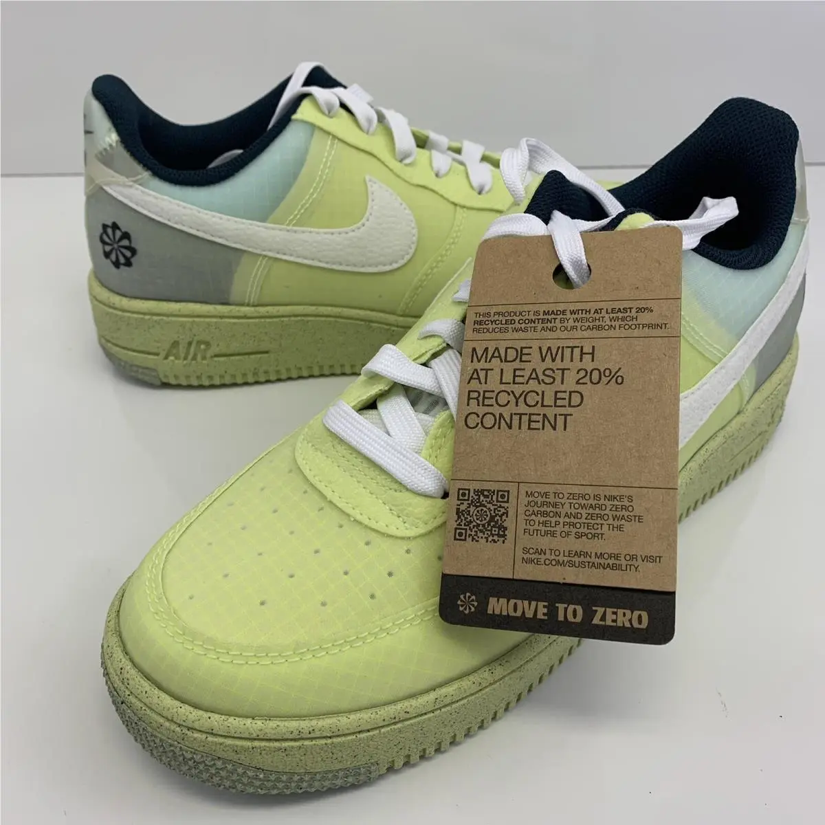 Nike Air Force 1 Crater `lemon Twist` GS Size 6.5Y/ Women 8 DH4339-700 No Lid
