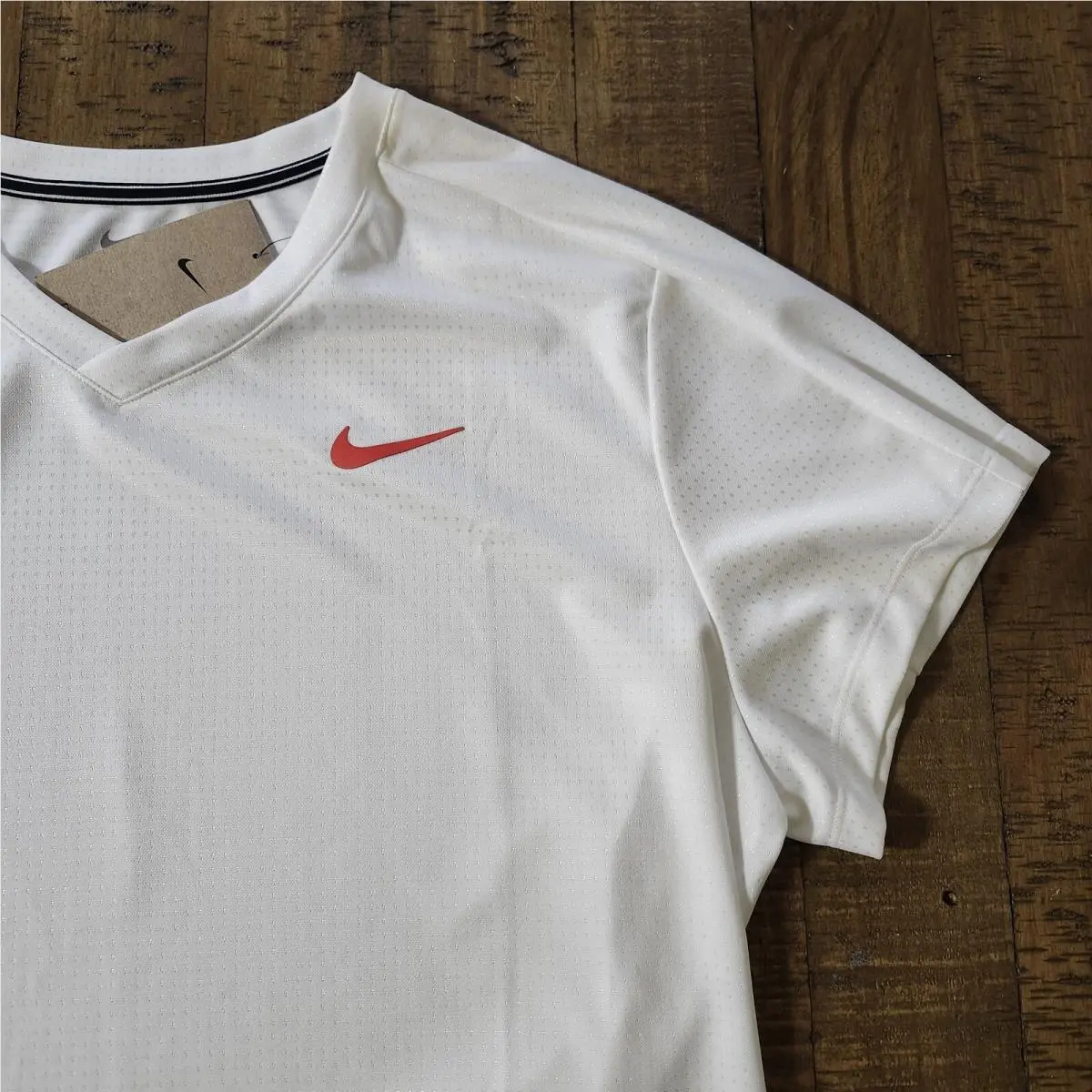 Nike clothing - Nike Court Rafael Nadal ADV Top - White Crimson Red 1