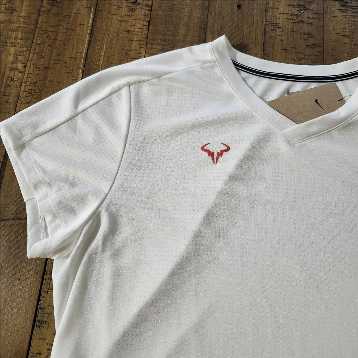 Nike clothing - Nike Court Rafael Nadal ADV Top - White Crimson Red 2