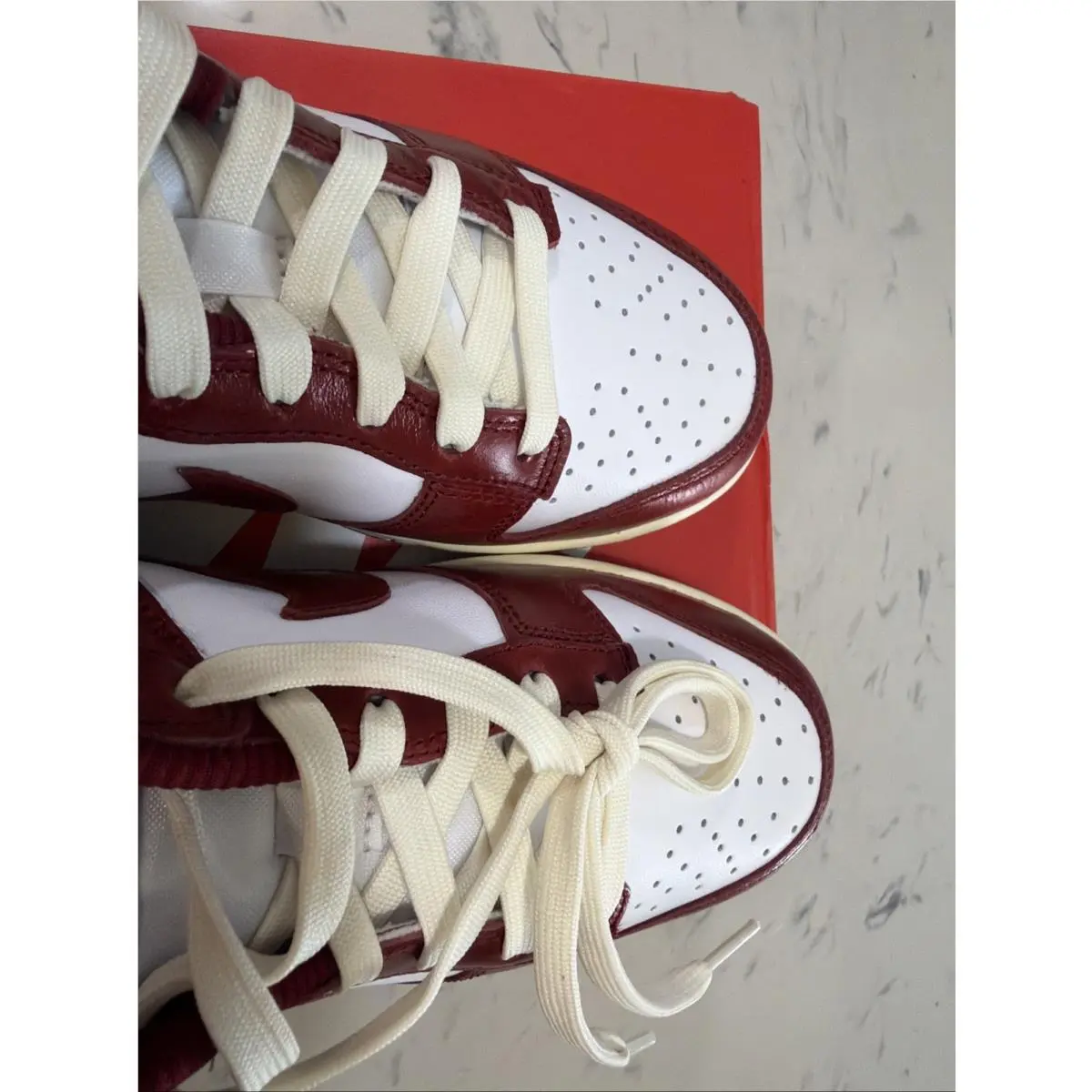 Nike shoes - Nike Dunk Low PRM - Dunk Low PRM - FJ4555-100 - White / Team Red-Coconut Milk (UPC: 196606099101) 8