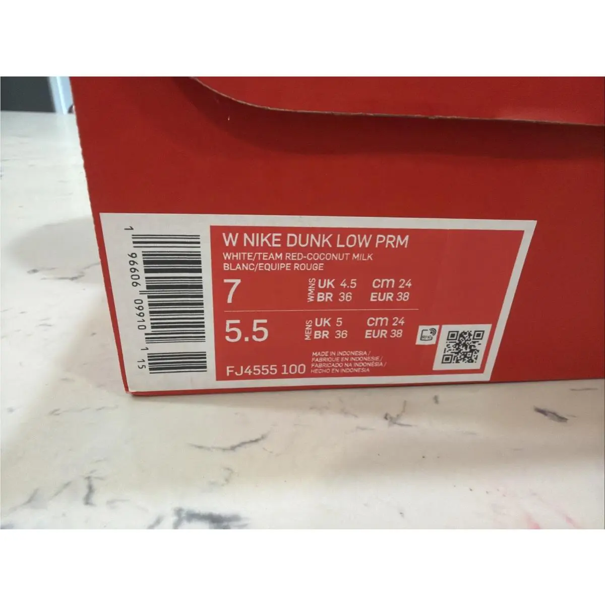 Nike shoes - Nike Dunk Low PRM - Dunk Low PRM - FJ4555-100 - White / Team Red-Coconut Milk (UPC: 196606099101) 0