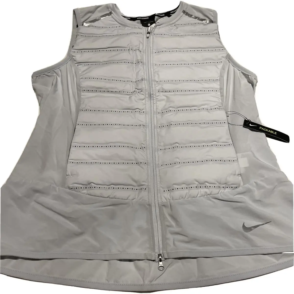 Women’s Aeroloft Running Vest Light Gray Reflective Size Large 856636-043 by Nike