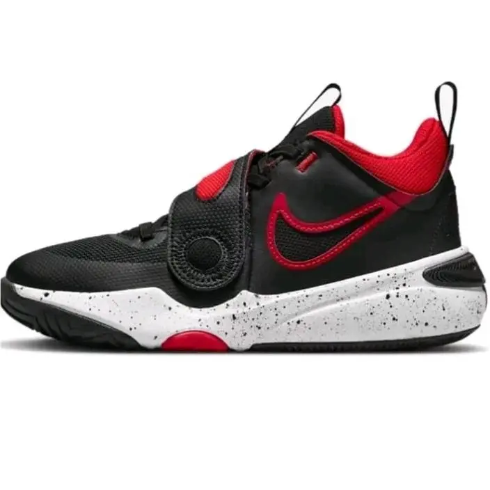 Nike Team Hustle D11 GS Kids Black University Red White Noir Shoes DV8996-003 7Y