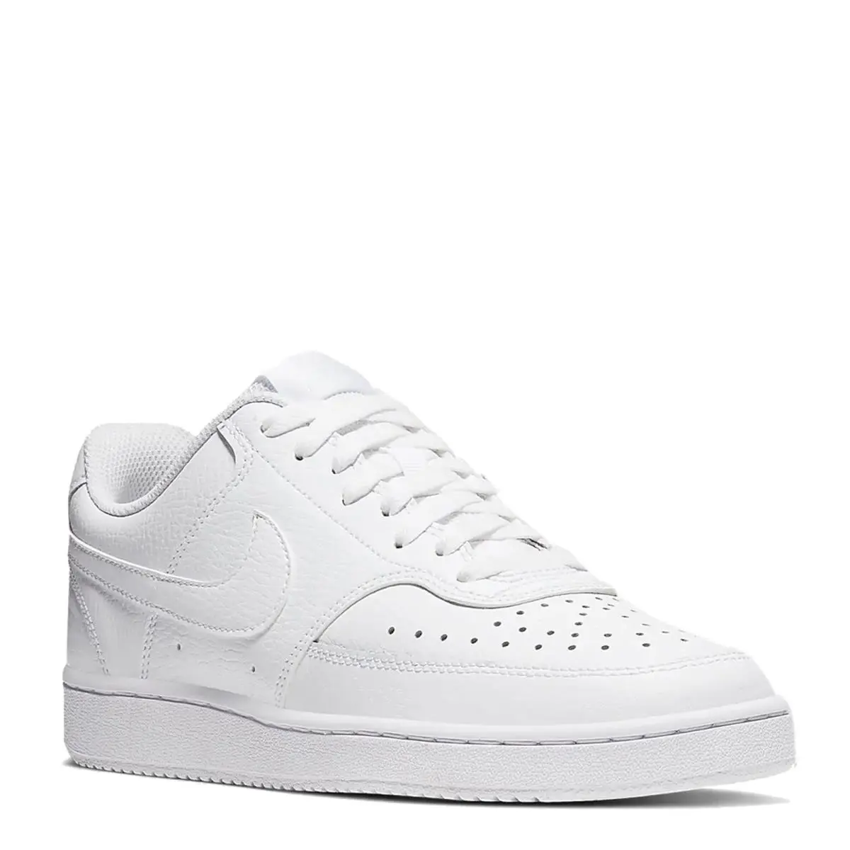 Women`s Nike Court Vision Low Sneaker CD5434-100 White Leather - White