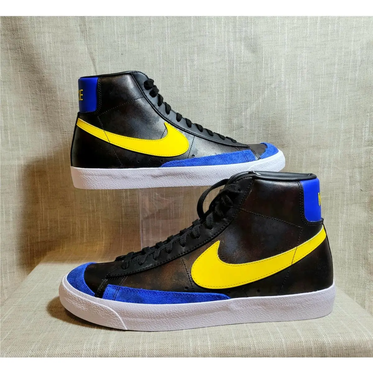 Mens Peace Love Basketball Blazer Mid `77 Multi Black Blue Yellow Size 12 by Nike