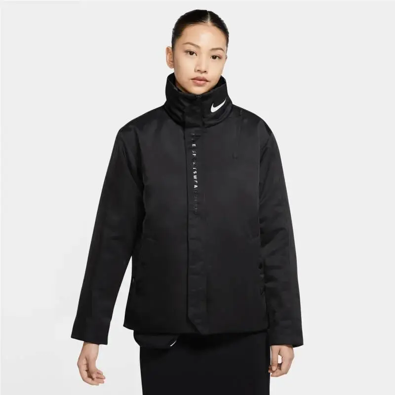 Nike Sportswear Syn-fill Trend Jacket CU5831 010 Black/black Women`s Size L