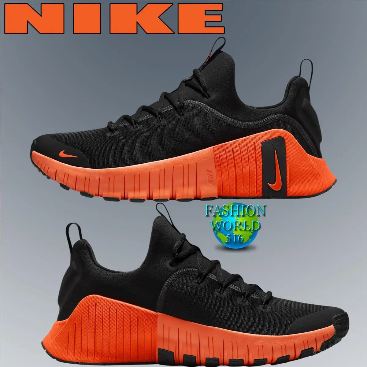 Nike Free Metcon 6 Men`s Size 11 Workout Training Shoes Black/hyper Orange