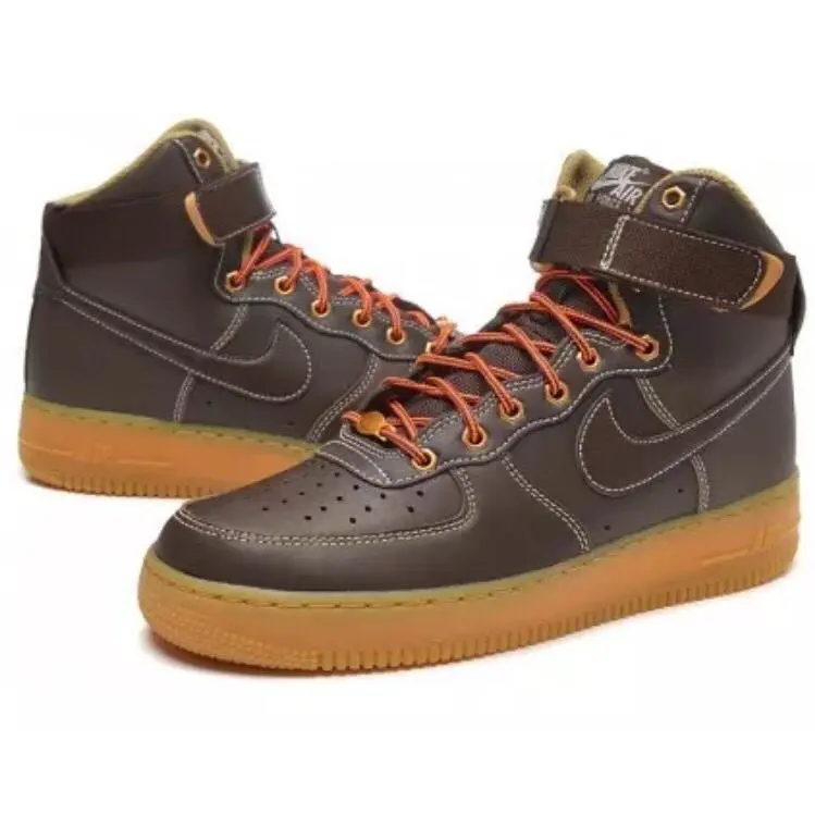 Nike Air Force 1 High Top GS Brown Gum 653998 200 - Brown