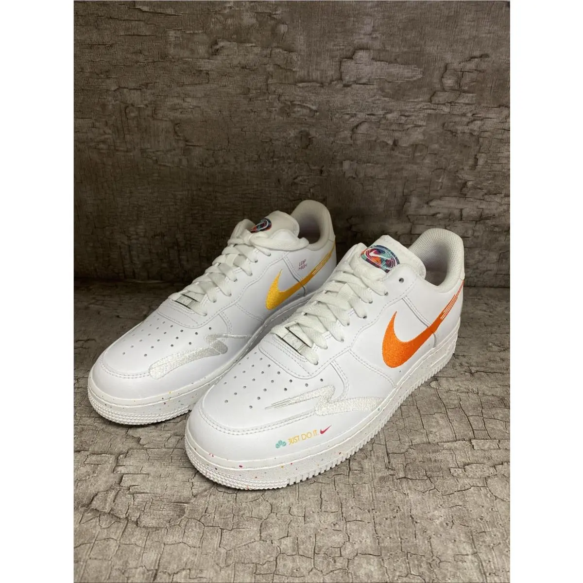 Nike shoes - Nike Wmns Air Force 1 - FD4622-131 - White/White/Safety Orange/Washed Teal 0