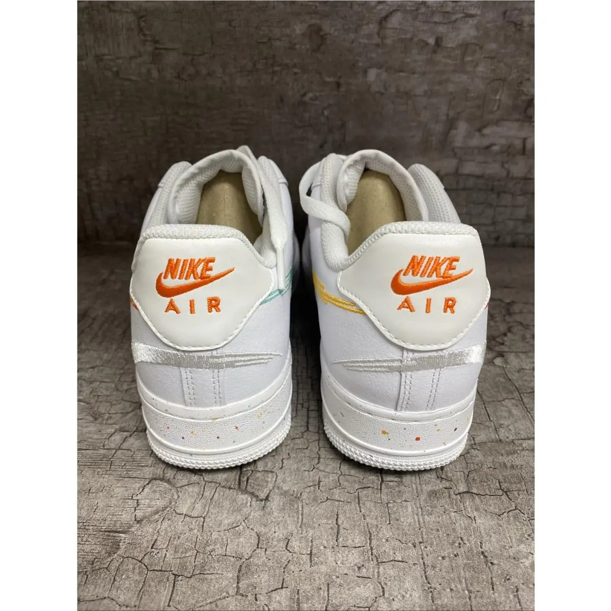 Nike shoes - Nike Wmns Air Force 1 - FD4622-131 - White/White/Safety Orange/Washed Teal 3