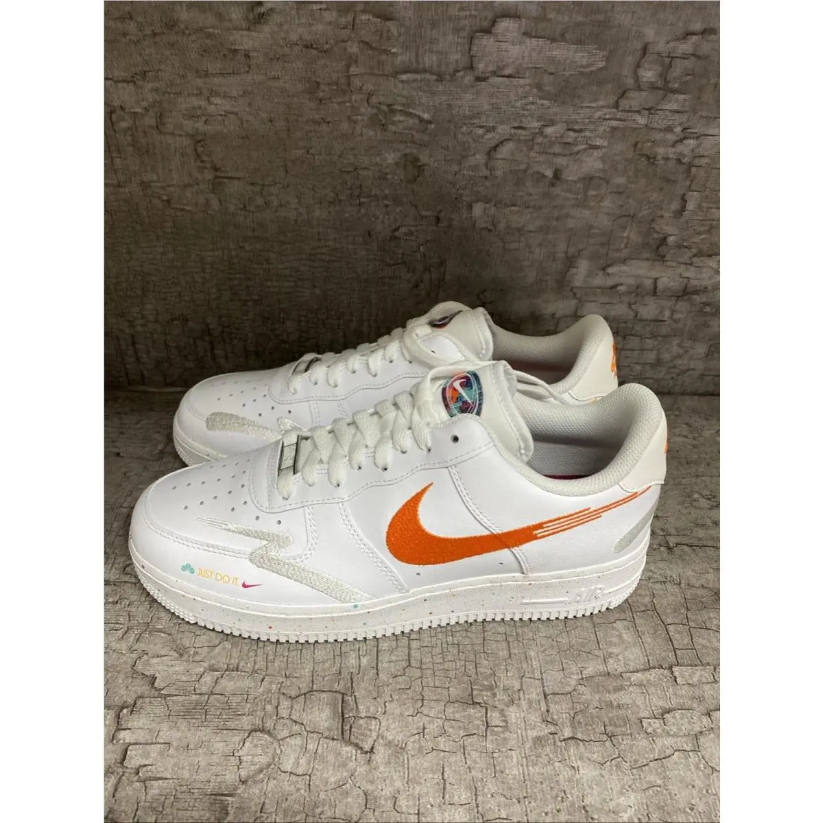 Nike shoes - Nike Wmns Air Force 1 - FD4622-131 - White/White/Safety Orange/Washed Teal 4