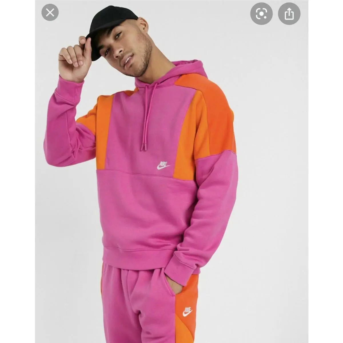 Nike Sportswear Nsw Color Block Pullover Hoodie Mens Size XL CK4543-623 - MULTIcolor