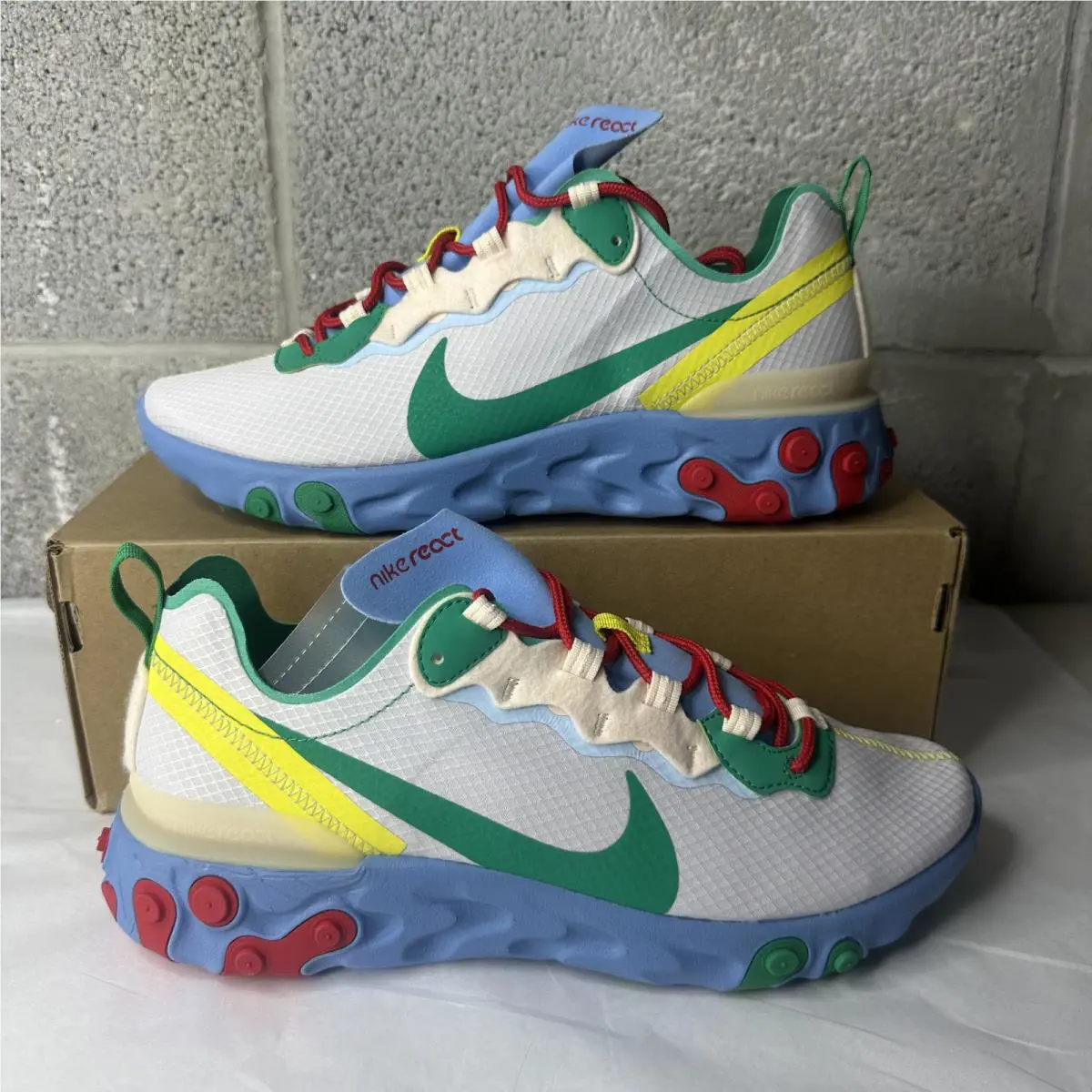 Nike shoes - REACT ELEMENT 55 - REACT ELEMENT - CT1142-800 - Guava Ice/Vast Grey-University Red-Lucid Green 0