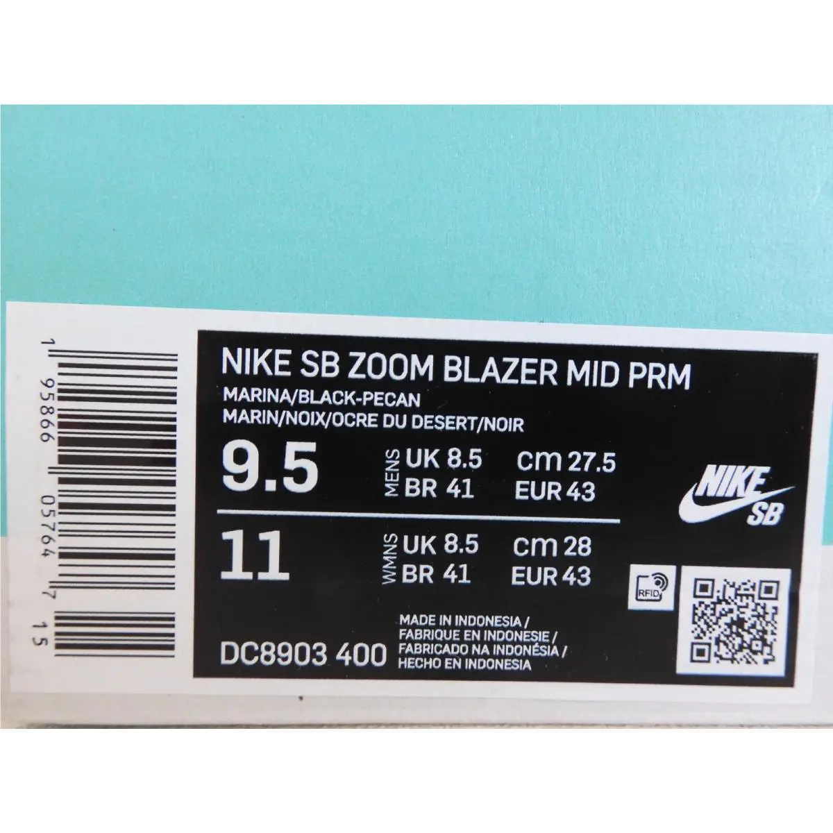 Nike shoes - SB ZOOM BLAZER MID - ZOOM BLAZER MID - DC8903-400 - Blue (UPC: 0195866057623) 4