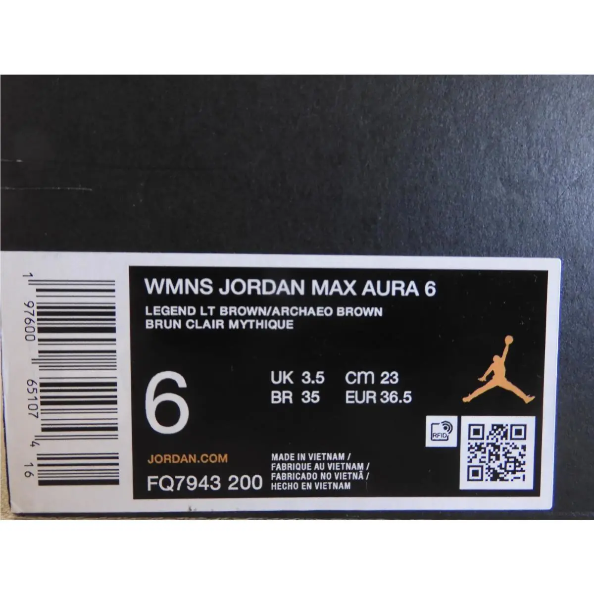Nike shoes - Air Jordan Max Aura - Air Max Aura - FQ7943-200 - Brown (UPC: 197600651074) 6