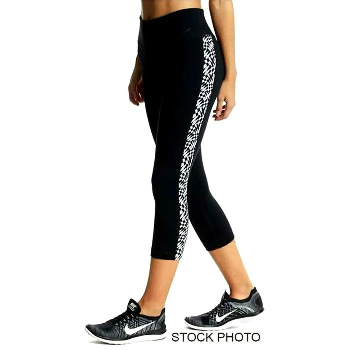 Nike Women`s Legendary 3/4 Checker Running Tights Black Medium