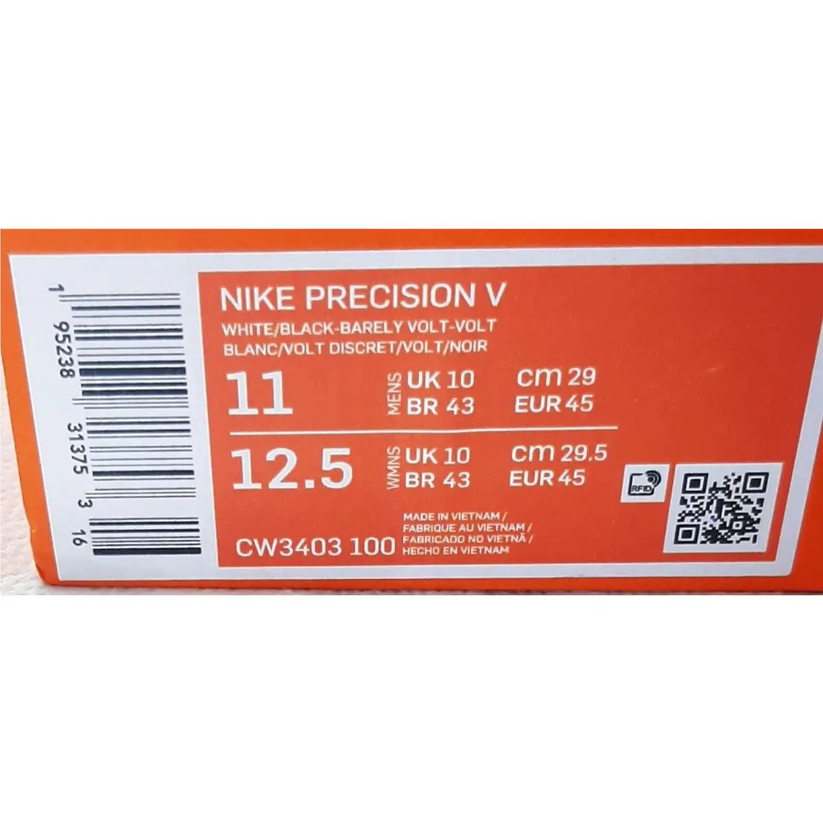 Nike shoes - Nike Precision V - Precision - CW3403100 - white/Black-Barely (UPC: 00195238313753) 0