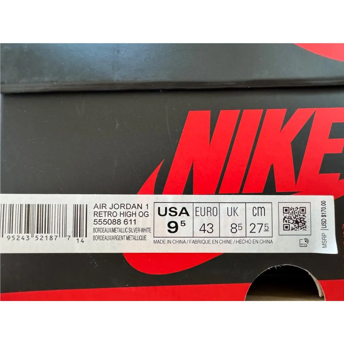 Nike shoes - Air Jordan 1 - Air - 555088-611 - Red (UPC: 0195243521877) 4