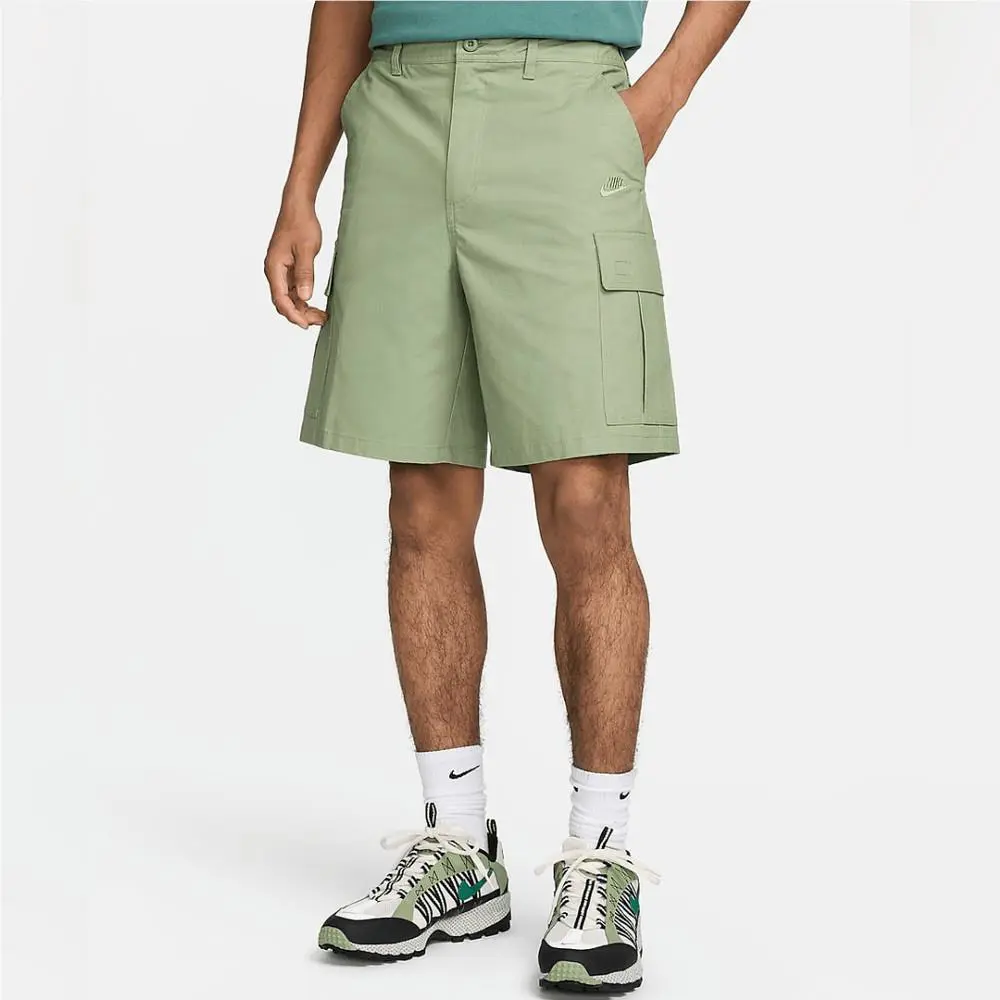Nike Club Woven Cargo Shorts Men`s 34 L Sportswear Olive Green Black FN3517-386