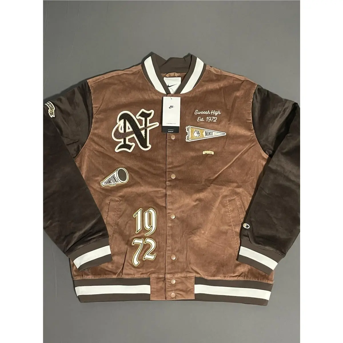Nike Nsw Corduroy Bomber Jacket FQ6159-256 Archaeo/baroque Men Size Xxl Rare