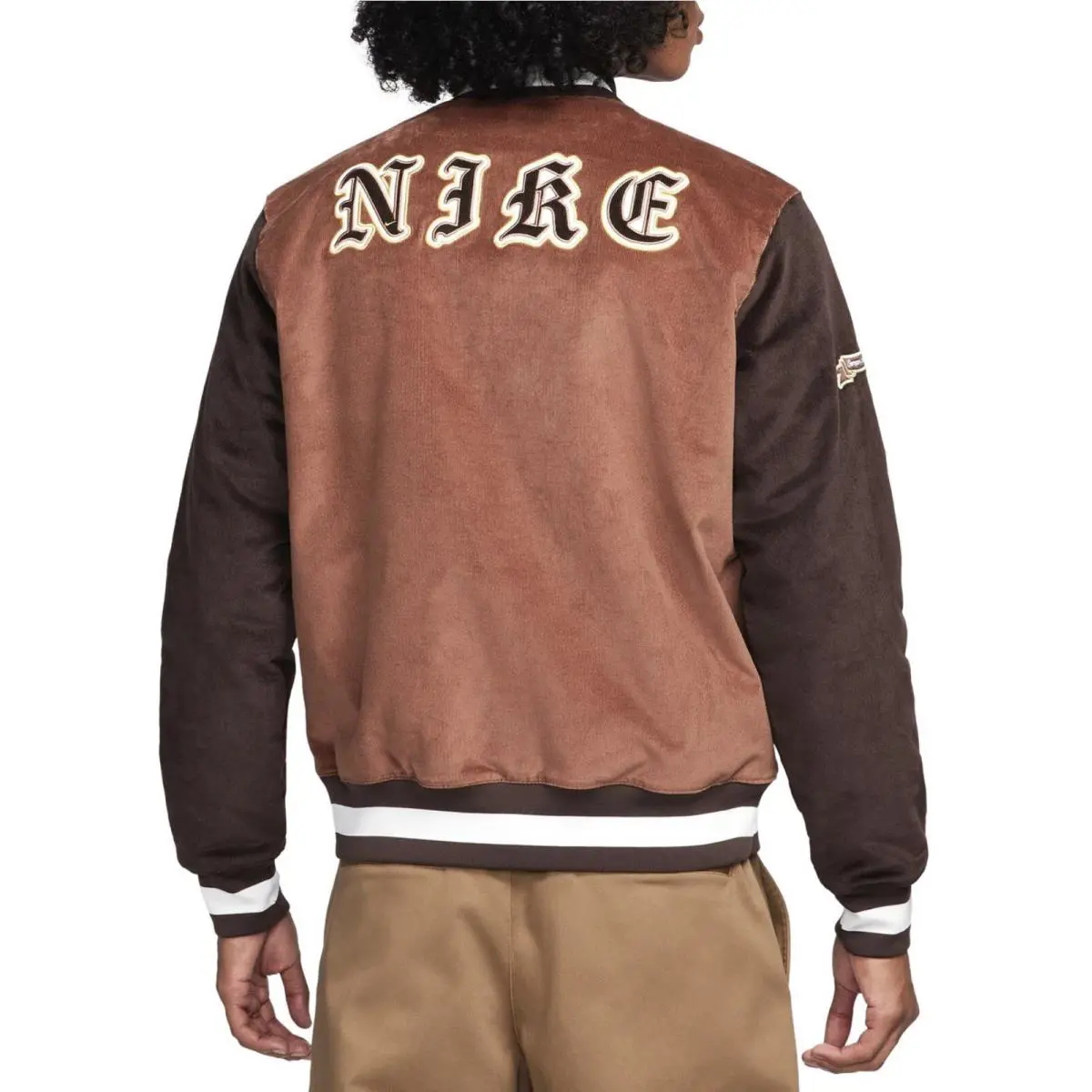 Nike clothing - Nike Sportswear Corduroy Bomber Jacket - FQ6159256 - Brown (UPC: 0196973950432) 0