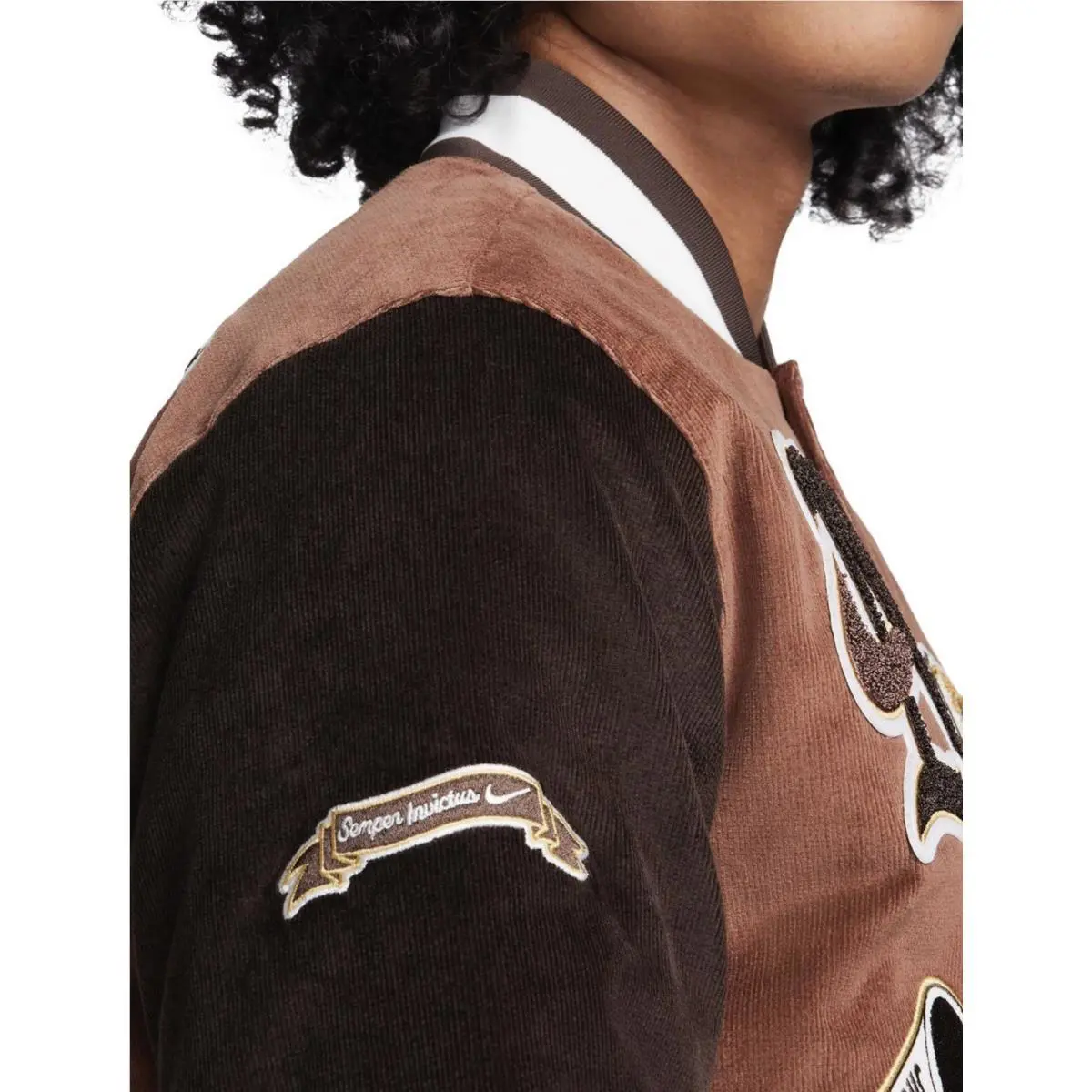 Nike clothing - Nike Sportswear Corduroy Bomber Jacket - FQ6159256 - Brown (UPC: 0196973950432) 2