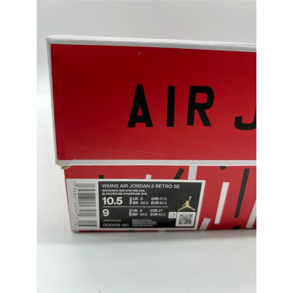 Nike shoes - Air Jordan 2 - Air - DQ0558-160 - White, Manufacturer: White/Gym Red/Gym Red/Sail/Black 10